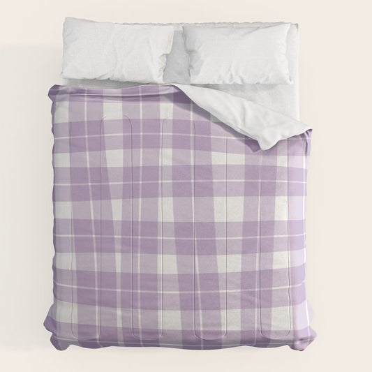 Wavy Plaid Lilac White Comforter Gallery Image 2