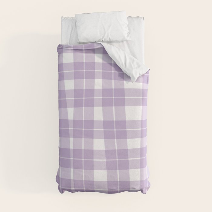 Wavy Plaid Lilac White Duvet Cover Gallery Image 9
