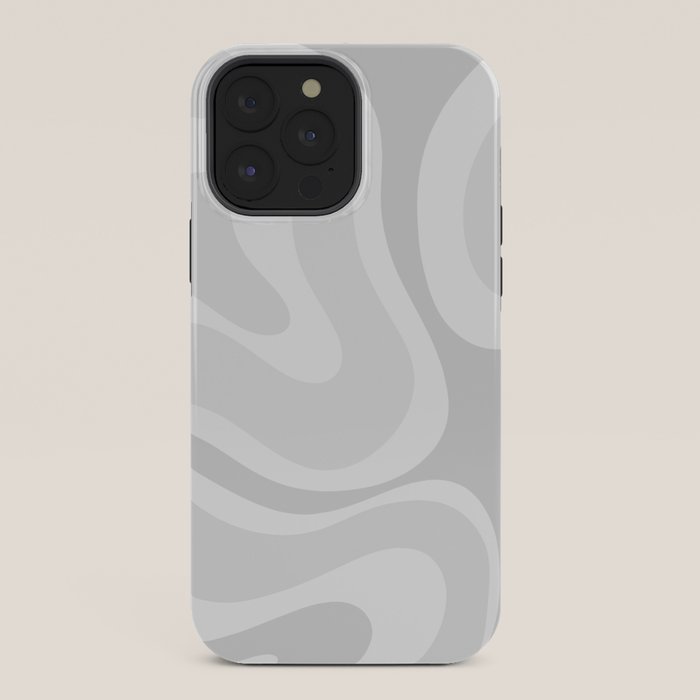 Modern Retro Liquid Swirl Abstract in Pale Grey iPhone Case Gallery Image 36
