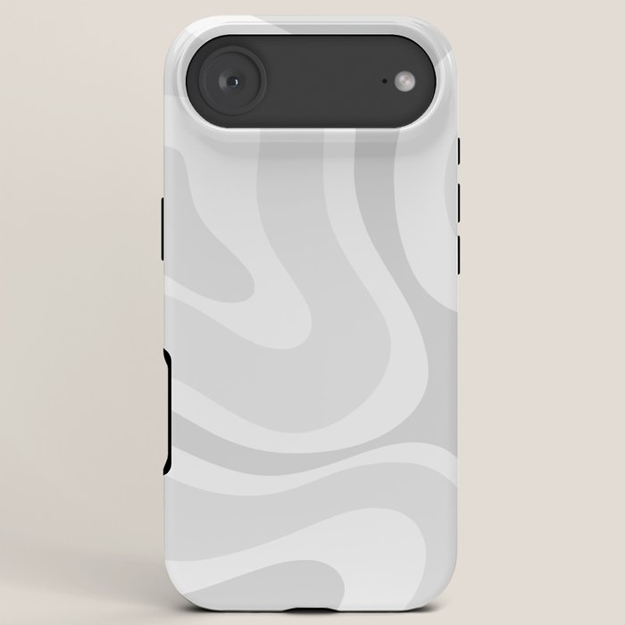 Modern Retro Liquid Swirl Abstract in Pale Grey iPhone Case Gallery Image 6