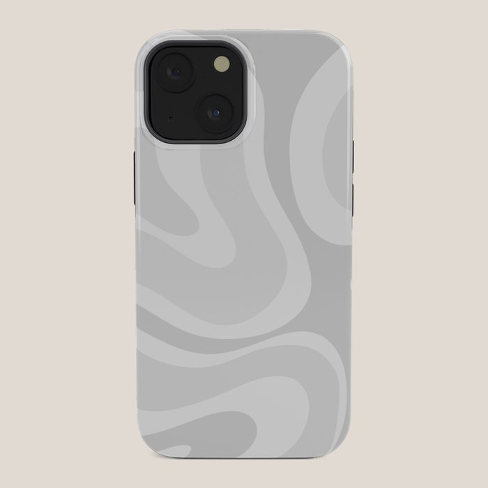 Modern Retro Liquid Swirl Abstract in Pale Grey iPhone Case Gallery Image 34