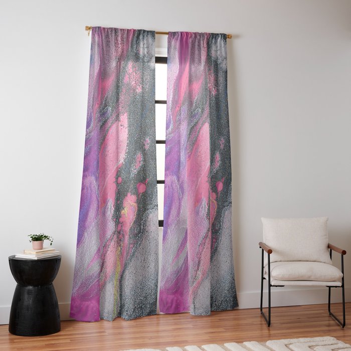Bursting with Cosmic Joy Abstract Painting Window Curtain Gallery Image 10