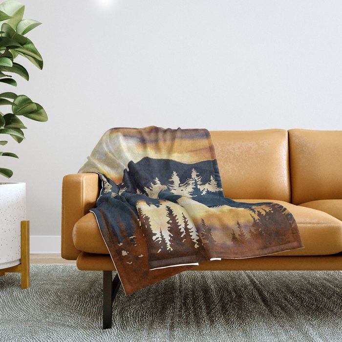 Fall Sunset Throw Blanket Gallery Image 1