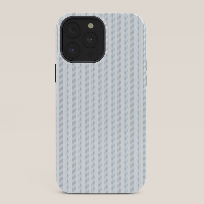 Pastel Blue & White Ticker Stripe iPhone Case Gallery Image 36