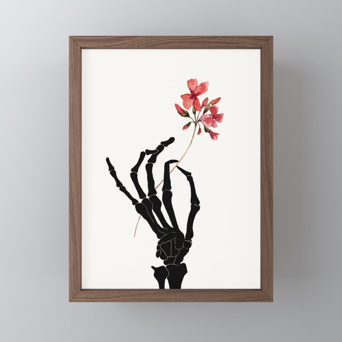 Skeleton Hand with Flower Mini Art Print Gallery Image 2