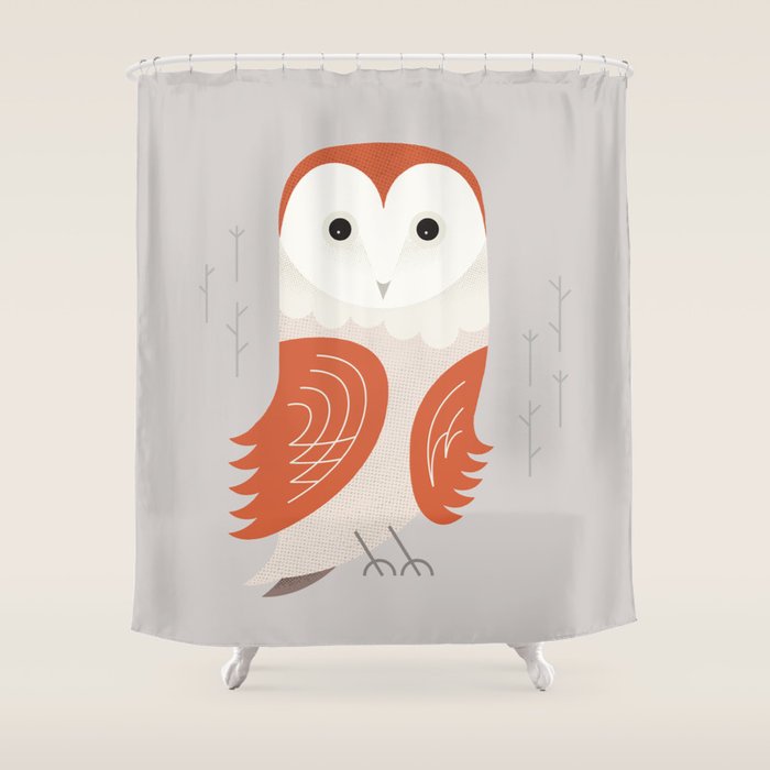Barn Owl, Bird of United Kingdom Shower Curtain Gallery Image 1