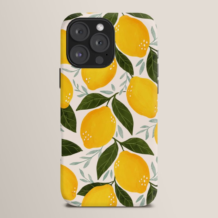 Mediterranean Summer Lemons Pattern iPhone Case Gallery Image 16
