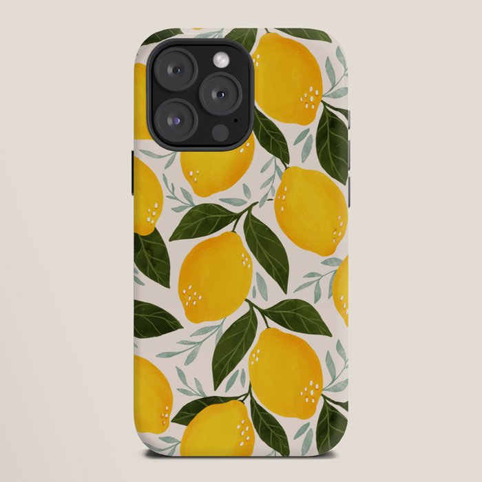 Mediterranean Summer Lemons Pattern iPhone Case Gallery Image 12