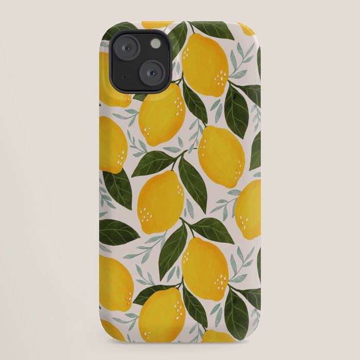 Mediterranean Summer Lemons Pattern iPhone Case Gallery Image 18