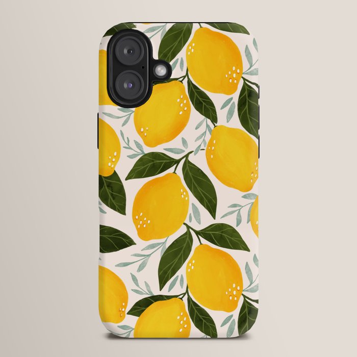 Mediterranean Summer Lemons Pattern iPhone Case Gallery Image 14