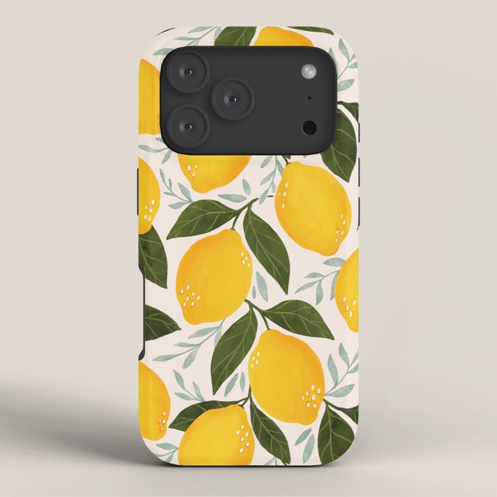 Mediterranean Summer Lemons Pattern iPhone Case Gallery Image 3