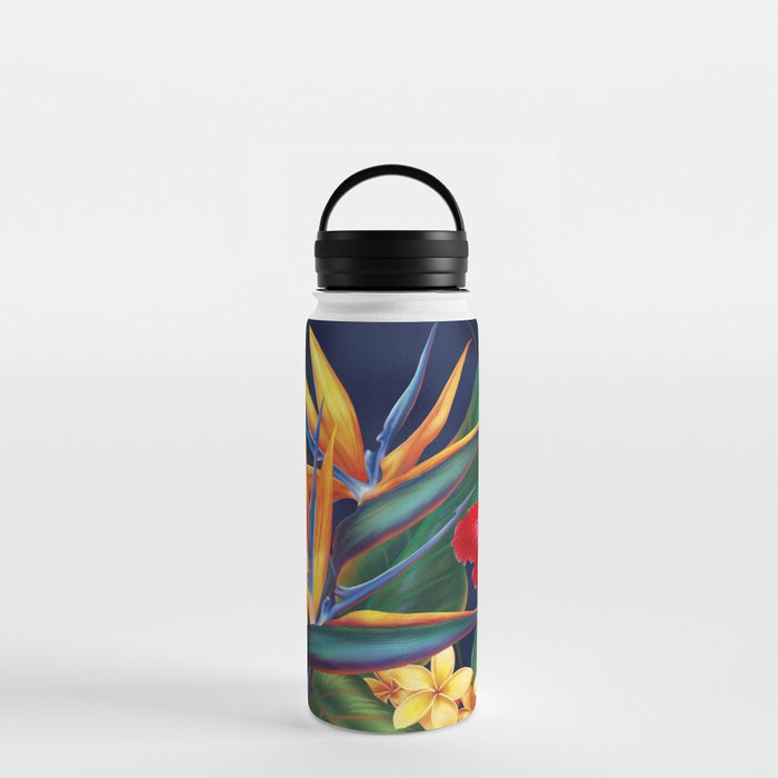 Tropical Paradise Hawaiian Floral Illustration Water Bottle Gallery Image 3