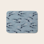 Orca in Motion / blue-gray ocean pattern Bath Mat Gallery Image 1