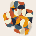 mid century abstract shapes fall winter 3 Coaster Gallery Image 1