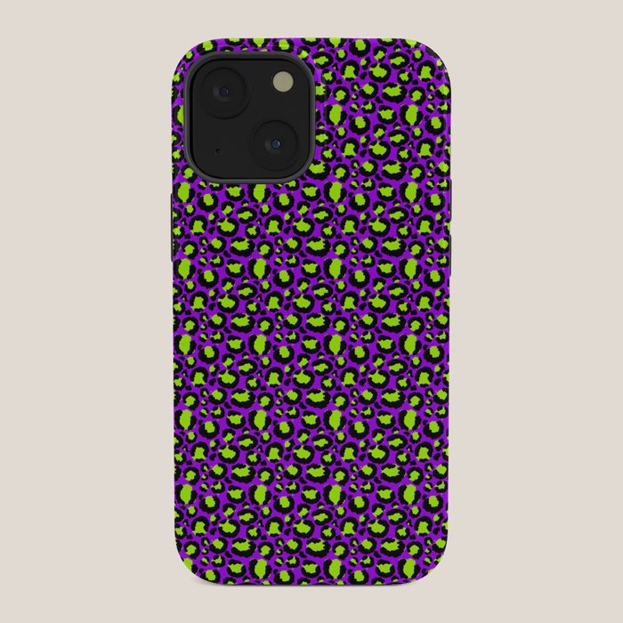 Neon Purple Green Leopard Pattern iPhone Case Gallery Image 34