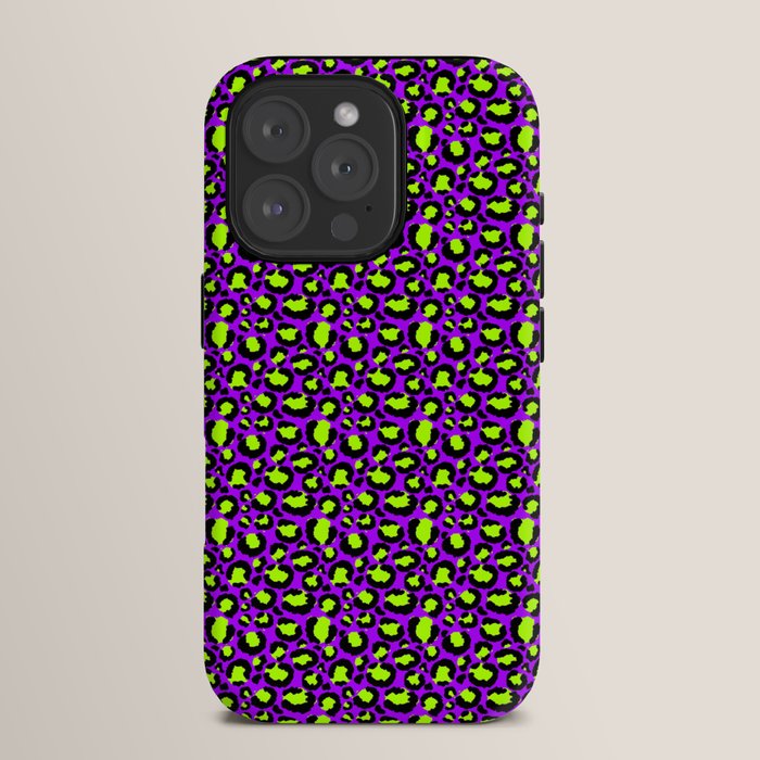 Neon Purple Green Leopard Pattern iPhone Case Gallery Image 15