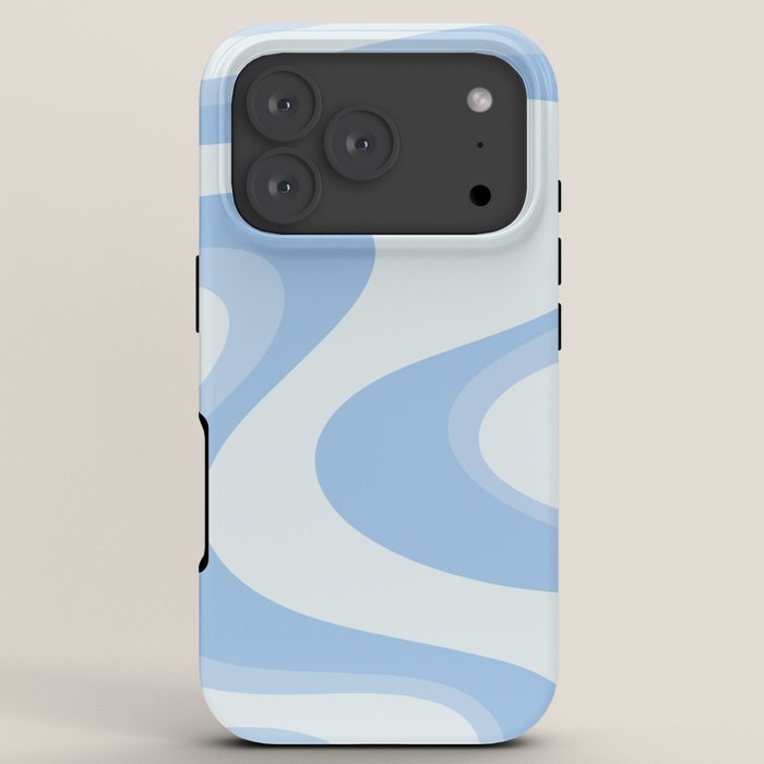 Retro Swirls Powder Blue Abstract Pattern iPhone Case Gallery Image 7