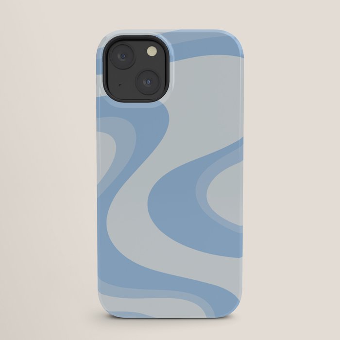 Retro Swirls Powder Blue Abstract Pattern iPhone Case Gallery Image 25