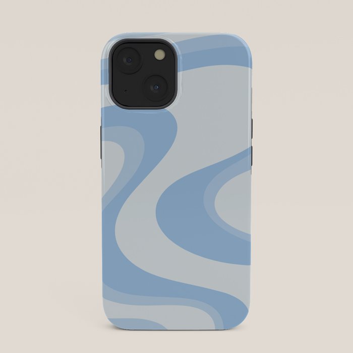 Retro Swirls Powder Blue Abstract Pattern iPhone Case Gallery Image 33