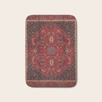 Antique Burgundy Wine Persian Mashad Oriental Rug Bath Mat Gallery Image 1
