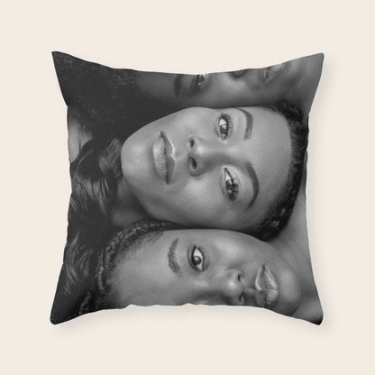 African American Women in black and white Throw Pillow Gallery Image 1