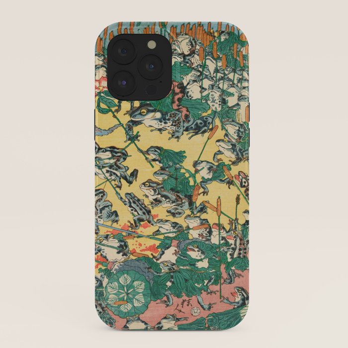 Fashionable Battle of Frogs by Kawanabe Kyosai, 1864 iPhone Case Gallery Image 40