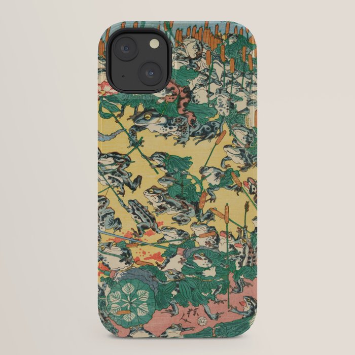 Fashionable Battle of Frogs by Kawanabe Kyosai, 1864 iPhone Case Gallery Image 22