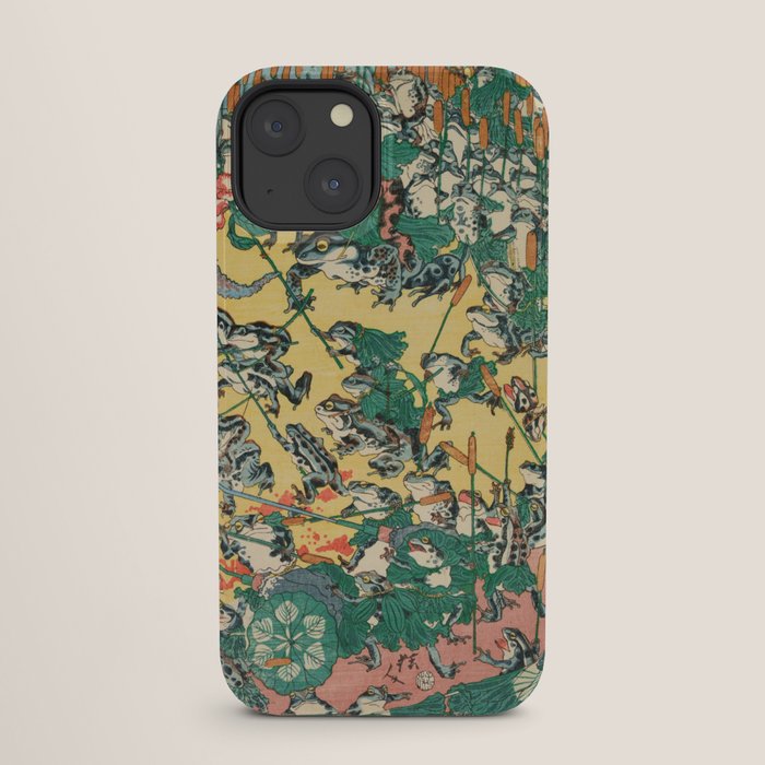 Fashionable Battle of Frogs by Kawanabe Kyosai, 1864 iPhone Case Gallery Image 25