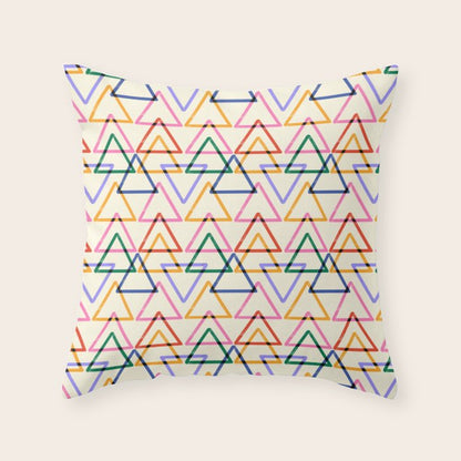 Colorful Triangle Stamp Pattern Throw Pillow Gallery Image 5