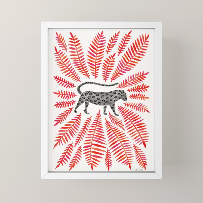 Black Jaguar - Red Leaf Palette Mini Art Print Gallery Image 4