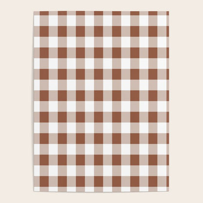 Gingham Large Brown White Poster Gallery Image 4