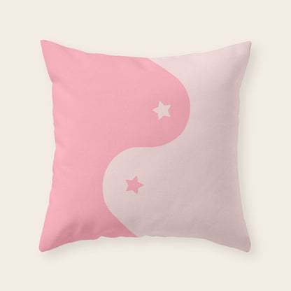 Pinkie Yin Yang Stars Throw Pillow Gallery Image 1