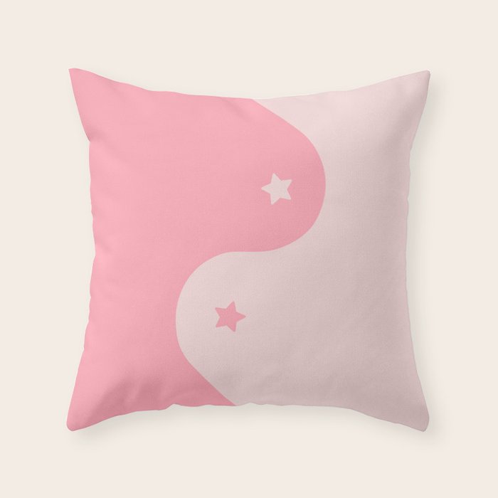 Pinkie Yin Yang Stars Throw Pillow Gallery Image 5