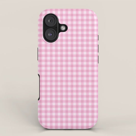 Gingham Plaid Pattern - Pastel Pink iPhone Case Gallery Image 1