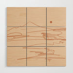 Line Mountain Sunset. Wood Wall Art Gallery Image 1