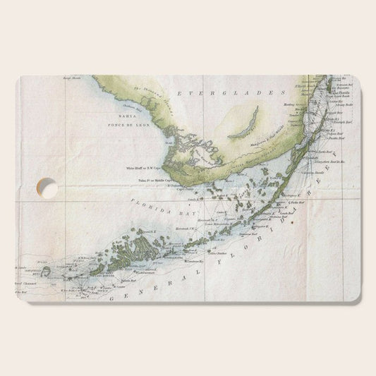 Vintage Map of The Florida Keys (1852) Cutting Board Gallery Image 1
