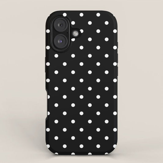 Black and White Polka Dots iPhone Case Gallery Image 1