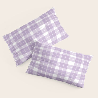 Wavy Plaid Lilac White Pillow Sham Gallery Image 4