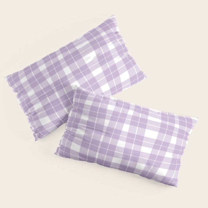 Wavy Plaid Lilac White Pillow Sham Gallery Image 2