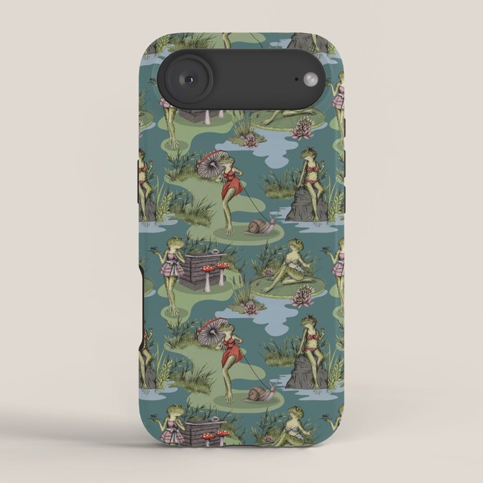Vintage Pin-Up Girl Frogs iPhone Case Gallery Image 2