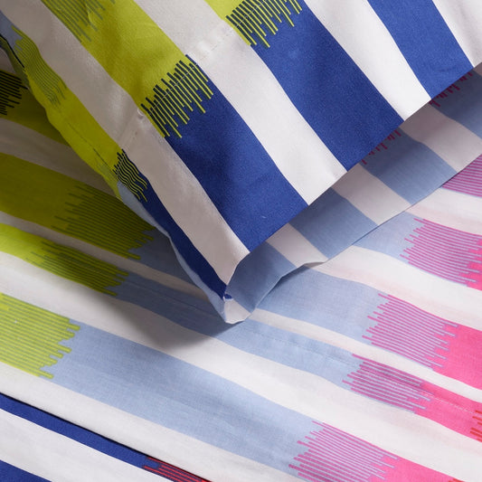 Abstract Ikat Brushed Cotton Sheet Set