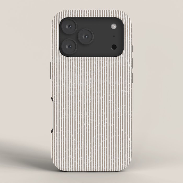 Cocoa Brown Tan Pinstripes iPhone Case Gallery Image 3