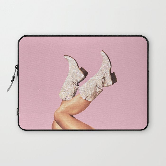 These Boots - Glitter Pink Laptop Sleeve Gallery Image 1