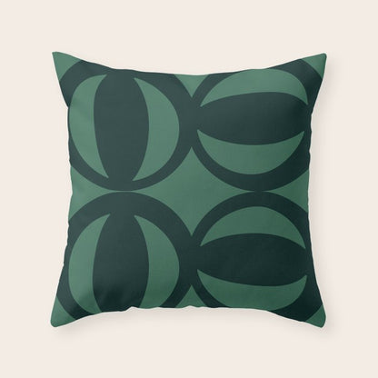 Retro Orbit Forest Green - Mid Century Modern Geometric Throw Pillow Gallery Image 6