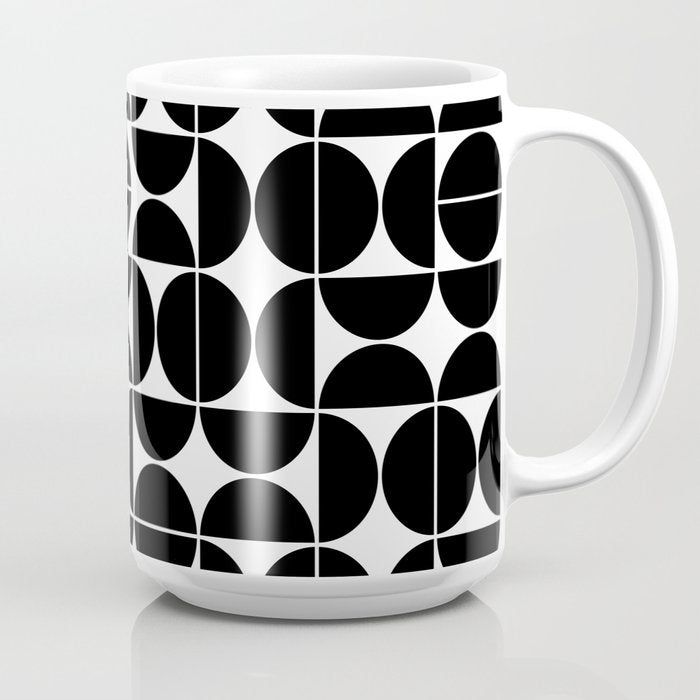 Mid Century Modern Geometric 04 Black Coffee Mug Gallery Image 2