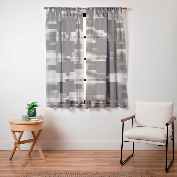 Southwestern Minimalist Black & White Window Curtain Gallery Image 23