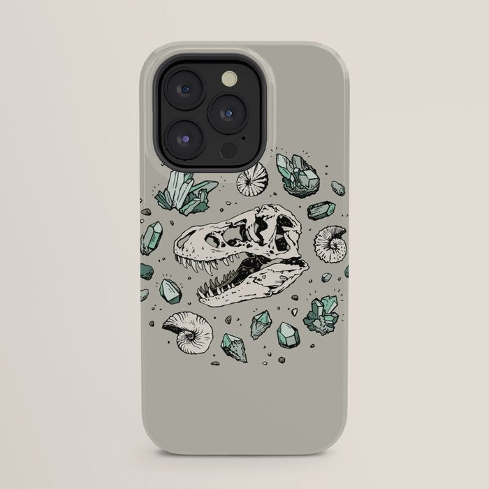 Geo-rex Vortex | Aquamarine | Dinosaur Skull Fossil Art iPhone Case Gallery Image 31