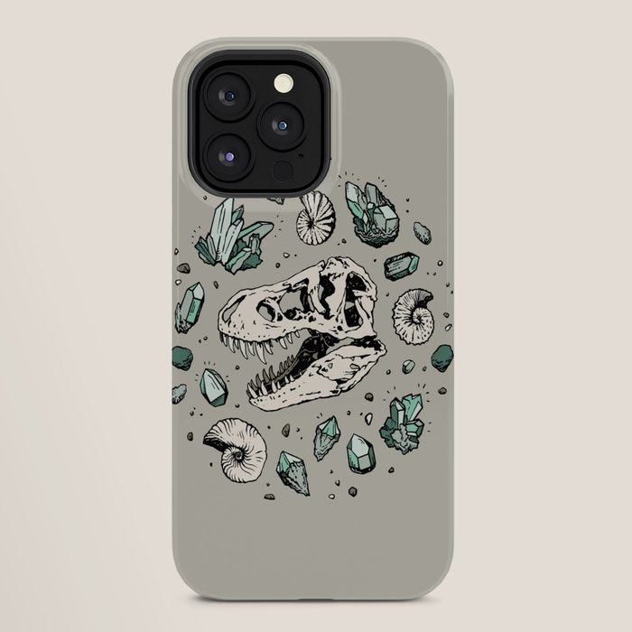 Geo-rex Vortex | Aquamarine | Dinosaur Skull Fossil Art iPhone Case Gallery Image 28