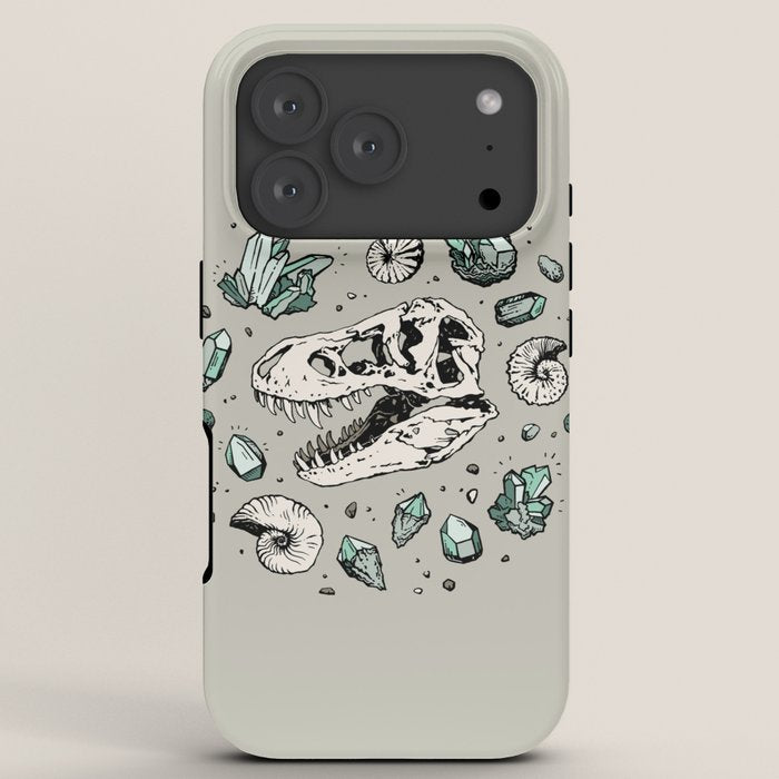 Geo-rex Vortex | Aquamarine | Dinosaur Skull Fossil Art iPhone Case Gallery Image 7