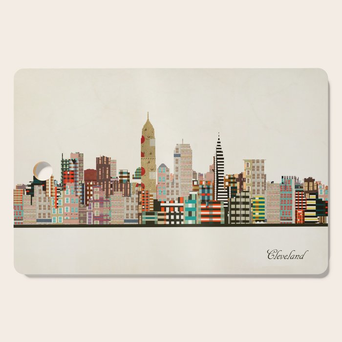 cleveland ohio skyline Cutting Board Gallery Image 1